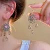 Brincos de Borla Gota d'Água Agulha de Prata, Brincos de Temperamento Nicho Estilo Étnico, Brincos Versáteis Elegantes de Luxo Leve
