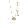 Novo Estilo Chinês Colar Vietnamita de Ouro com Areia Retro Pingente de Sorte com Franja Corrente para Clavícula Feminina Simples Joias Fabricante