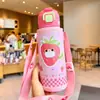 Linda taza térmica de acero inoxidable de nuevo estilo con pajita para niñas, alto valor estético, taza especial para estudiantes y niños que van a la escuela