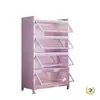 Estantería para el Hogar con Puertas de Cristal, Librería, Vitrina, Armario de Almacenamiento Integrado para Sala de Estar y Dormitorio, Morado