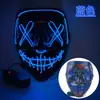 Máscara Brillante de Rostro de Fantasma en Forma de V de Luz Fría para Halloween, Cabezal de Disfraz para Fiesta Festiva de Role-Playing para Adultos