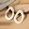 Pendientes de Aro Exagerados Únicos de Rafia, Pendientes Largos Estilo Vacaciones, Joyería Transfronteriza de Primavera, Venta al por Mayor de Pendientes