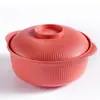 Tigela de Sopa com Padrão Vertical Tigela Simples para Macarrão Instantâneo Salada Sopa Hotel Restaurante Chinês Utensílios de Mesa Cerâmica Conjunto Atacado