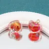 Brincos Acrílicos Coração Transparente Iridescente Coração de Pêssego Bola de Vidro Imitação Pingente Chaveiro Ornamento Acessórios
