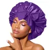 Popular Europea Imitación Seda Ala Ancha Gorro para Dormir Cinta de Satén Sombrero Redondo Gorro de Baño Belleza Peluquería Sombrero Sombrero con Lazo