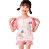 Pijama infantil do Sudeste Asiático para meninas de verão, desenho animado, menininha, meninos, manga curta, shorts, traje de homewear para crianças médias e grandes