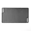 Sartén de Hierro Fundido Rectangular Doble Cara Sartén Rayada para Parrilla Sartén para Filetes Barbacoa Utensilios de Cocina para Exteriores Transfronterizo