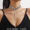 Europa e Estados Unidos moda exagerada quente grande marca diamante 8 palavras colar anel Amazon diamante completo combina com tudo pescoço colar popular