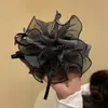 Presilha Banana Flor de Bolinhas Estilo Coreano com Fita para Mulheres 2026 Novo Elegante Presilha Vertical para Rabo de Cavalo Grampo para a Parte de Trás da Cabeça
