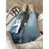 Jeans de Pierna Ancha de Tiro Alto Azul Claro para Mujer, Nuevo Estilo Otoño e Invierno 2025, Corte Holgado, Adelgazante, Caída Suave, Forrados de Felpa, Pierna Recta, Pantalones de Largo Completo