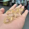 Anel de Ágata Lua Branca de Alta Qualidade para Homens e Mulheres, Anel Liso Dourado Champagne, Acessório de Anel de Cauda com Pedra Ágata Açúcar