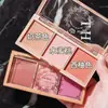 Rubor de tres colores productos originales maquillaje nude mate natural naranja duradero Rouge económico maquillaje para estudiantes rubor rosa azul liso