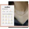 Pendente de Aço Inoxidável com Signo do Zodíaco Europeu e Americano Mais Vendido Transfronteiriço Colar de Joias de Aço Titânio Estilo Clavícula Curta para Mulheres