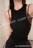 Top Camisola Sexy Estilo Spice Girl Falso Duas Peças Combinando Cores Feminino Slim Fit Costas Abertas Fashionável Versátil Base Sem Mangas