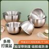 Acero Inoxidable 304 Fondo de Silicona Profundización Olla para Huevos Pastel Crema Olla para Mezclar a Prueba de Salpicaduras y Tazón para Ensalada de Fideos Olla para Hornear