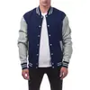 Chaqueta de Béisbol con Bloques de Color para Hombre Talla Europea Transfronteriza 2025 Cárdigan Deportivo Chaqueta Sudadera con Botones Forrada de Polar Ropa de Trabajo