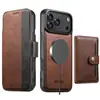 Funda para teléfono abatible Iphone18Promax adecuada con ranura para tarjetas, succión magnética, soporte de carga inalámbrica tres en uno, funda de cuero