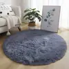 Tapete Redondo Tingimento Tie-Dye Cruzado Seda Lã Cor Sólida, Tapete Redondo de Chão Longo e Macio, Almofada para Cadeira de Cesta Suspensa, Tapete de Quarto ao Lado da Cama Venda por Atacado