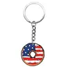 Chaveiro da Série Donut Bandeira Mais Vendido da Amazon Acessórios Pingente Decorativo de PVC Colorido Enfeites para Bolsa