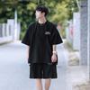 Traje deportivo de verano 2024, nuevo, simple, con letras, estilo casual, para jóvenes, manga corta, TZ44