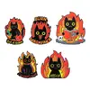 Diseño Personalizado de Gatos en Llamas, Broche de Aleación de Pintura Divertido y Versátil, Insignia Exquisita de Animales de Dibujos Animados