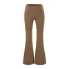 Chaleco de otoño de cuello medio con ajuste en la cintura + cárdigan corto de manga larga + pantalones acampanados de cintura alta + falda ajustada con abertura, un conjunto de cuatro piezas para mujer
