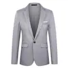 Chaqueta de Traje para Hombre Casual de Negocios Profesional Traje Formal Solapa Ajustada Boda Mono Chaqueta de Traje de una Pieza para Hombre