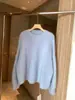 Elegante Suéter Morado de Piel Sintética de Visón Nuevo Otoño/Invierno 2025 para Mujer, Jersey Holgado de Punto de Visón Base para Abrigos