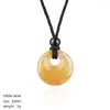Pendente de Cristal Natural Paz 20mm Pedra Versátil Esculpida Buraco Grande Redondo Pingente Princesa Colar Presente de Natal