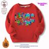 Sudadera de Jardín de Infancia Ropa de Jardín Algodón Estilo Otoño e Invierno Unisex para Niños Manga Larga Forro Polar Estampado Superior Estilo Moderno
