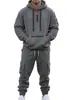 Moda Casual Deportiva para Hombre Otoño e Invierno 2025 Transfronteriza Europea y Americana Traje de Sudadera Sudadera con Media Cremallera y Múltiples Bolsillos y Pantalones Deportivos