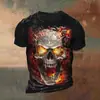 Camiseta Informal Versátil de Moda Tendencia de Alta Calidad con Estampado de Calavera para Hombre de Manga Corta, Transfronteriza Europea y Americana, Nueva 2025