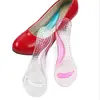 Palmilha de salto alto de PU com sete pontas de duas cores, palmilha de suporte de arco espessada, palmilha transparente para pés chatos femininos