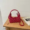 2026 Nuevo Bolso de Mano de Hombro Único Otoño Estilo Lindo para Mujer Lunares Versátil Retro para Viajes Diarios Bolso Cruzado
