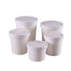 Caja de sopa de papel blanco desechable, recipiente de papel redondo para llevar, lonchera de comida rápida, recipiente para gachas de avena, caja para empaquetar postres, taza para sopa