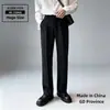 Pantalones Casuales Sueltos Simples Negros de Nuevo Estilo para Verano 2026 para Hombre, Pantalones de Traje Caídos Resistentes a las Arrugas Sin Planchar para Viajes de Negocio