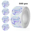 Superventas Transfronterizos 500 Pegatinas Holográficas Láser Gracias Rollo de Pegatinas Redondas de 1 pulgada Autoadhesivas Pegatinas Selladoras para Envoltura de Regalos