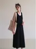 Vestido camisola de tricô U-neck super bonito de alta qualidade para mulheres, verão, drapeado, roupa íntima, camada base, regata, vestido longo