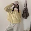 Jaqueta de Penas Patchwork com Manga Tricô de Alta Qualidade para Mulheres, Estilo Coreano Inverno 2026 Doce Petite Quente Penas de Pato Branco Tendência