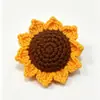 Flor de girassol artificial de crochê finalizada, pingente de cabeça de girassol, flor de tricô para decoração do Dia do Professor e da volta às aulas