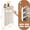 Zapatero estilo crema con puerta abatible para entrada de casa, mueble de recibidor integrado, ahorra espacio, ultradelgado, zapatero de múltiples niveles
