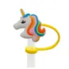 Cubierta de Popote de Silicona de Unicornio de Dibujos Animados Forma de Caballo Pequeño Compatible con Botella de Agua Stanley Tapa de Popote a Prueba de Polvo y Manchas