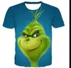 Moletom com Capuz para Cosplay com Estampa Digital 3D de Manga Curta, Mesmo Estilo do Grinch