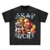 Rapper Americano A USD AP Rocky vintage American Vintage Rapper Wear Camiseta de Manga Curta Estampada Solta