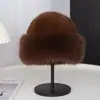 Adorable Gorro de Lana con Orejas de Oso para Niños Estilo Nuevo Gorro de Protección para Orejas de Piel de Zorro Invierno Cálido Espesado Felpa Gorro Lei Feng