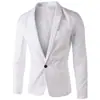 Amazon transfronterizo talla europea moda masculina casual blazer, chaqueta de traje ajustada estilo coreano para hombre de un solo botón