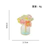 Vaso com Ilustração Original Flores Broche Liga Metálica Tinta de Cozimento Colorido Formato de Buquê Roupas Chapéus Bolsas Acessórios Exportação Atacado