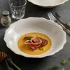 Plato de Cerámica Dehua de Fábrica Plato para Sopa Vajilla Destacada de Restaurante Plato Tazón Estilo Japonés Alto Valor Plato Plato Hogar Sentido Premium