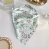 Bufanda Triangular Floral Pastoral de Nuevo Estilo Primavera-Verano de Alta Apariencia, Estilo Francés Perezoso, Pañuelo para la Cabeza con Atmósfera para Sesión de Fotos de Vacaciones