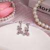Agulha de Prata Coelho Rosa Golfinho Amor Design de Brinco de Tarraxa Gato Cartoon Brincos de Diamante Celebridade da Internet Brincos Estilo Carmly